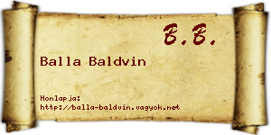 Balla Baldvin névjegykártya